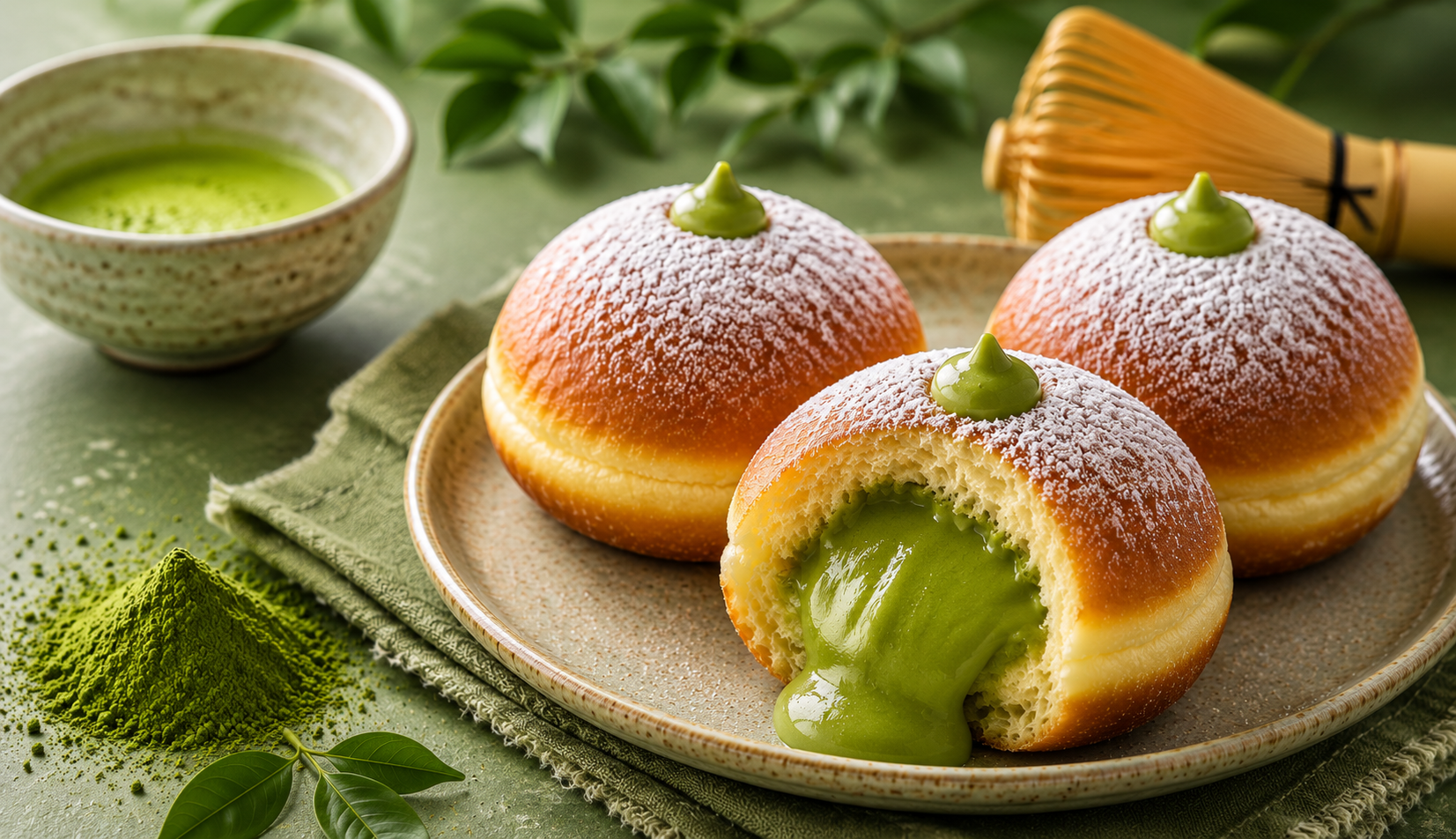 Bomboloni Matcha
