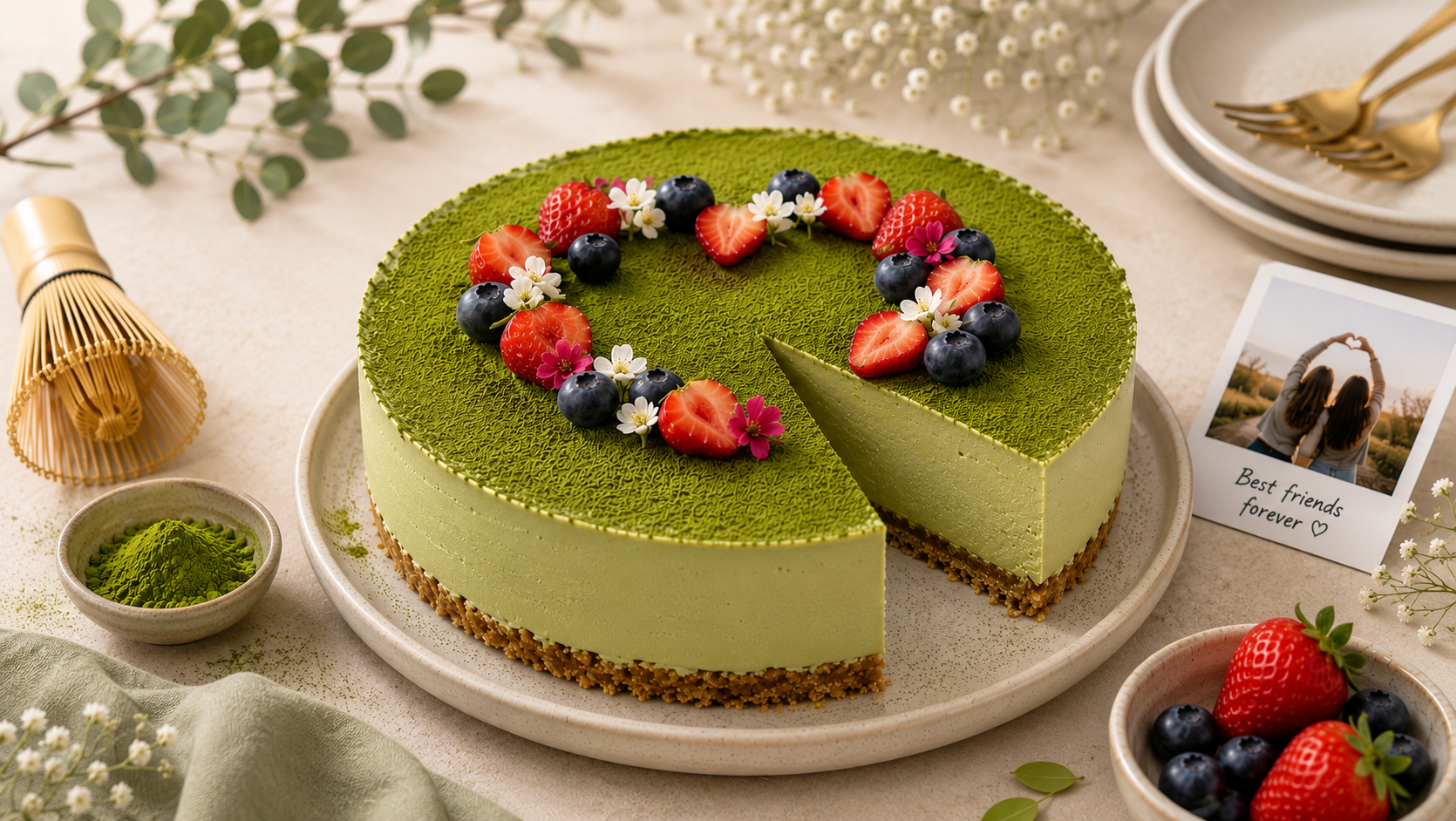 No-Bake Matcha Cake for Friendship Day