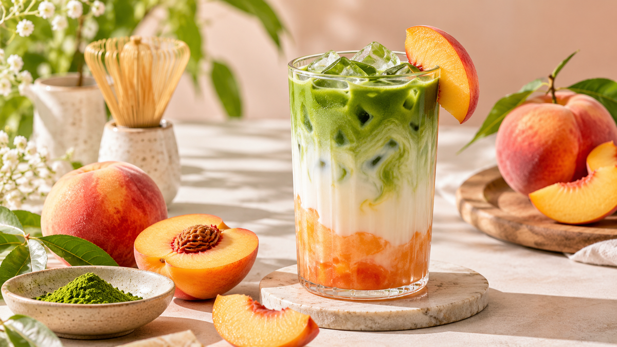 Peach Matcha Latte