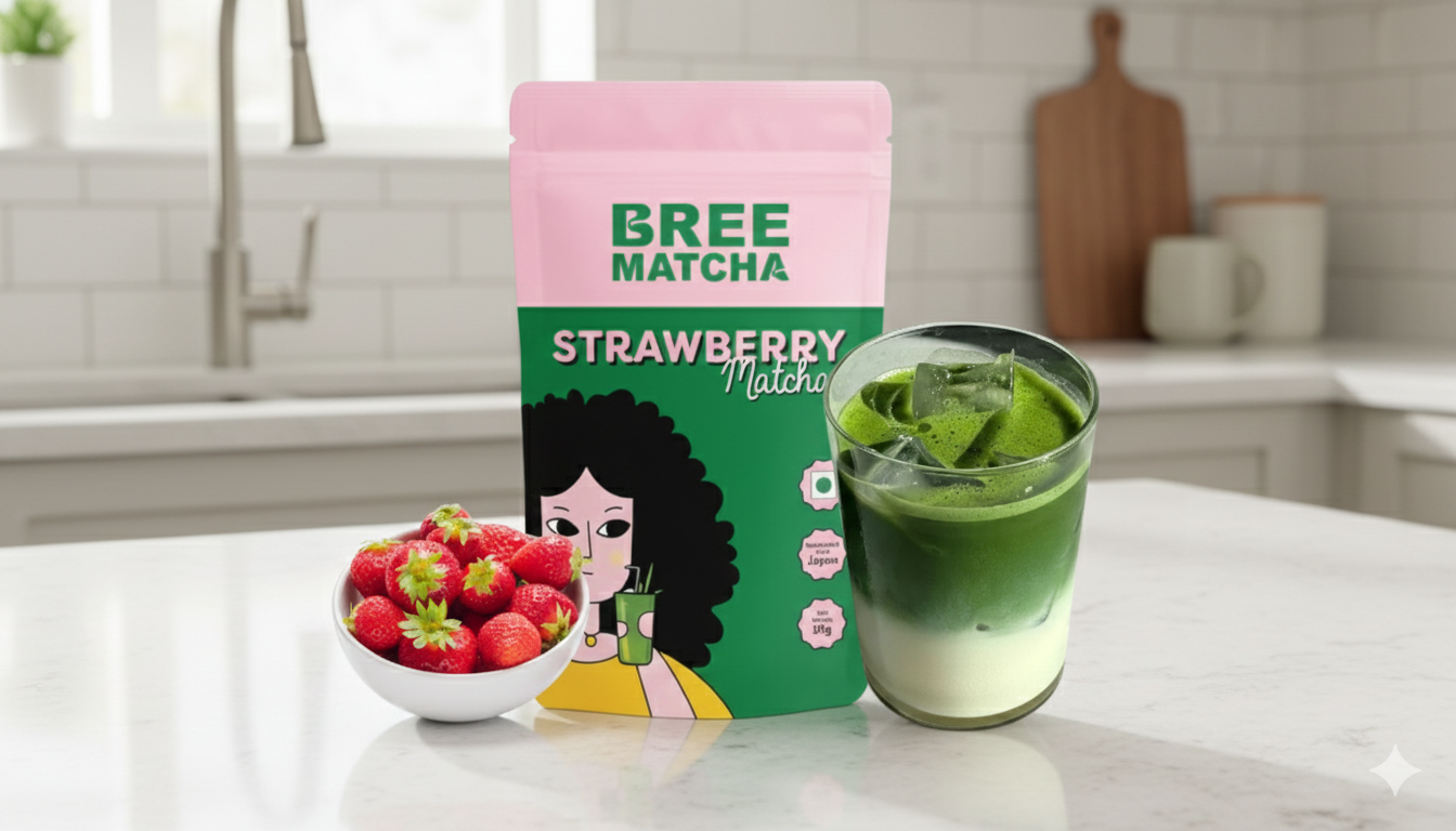 Strawberry Matcha Latte Bree Matcha