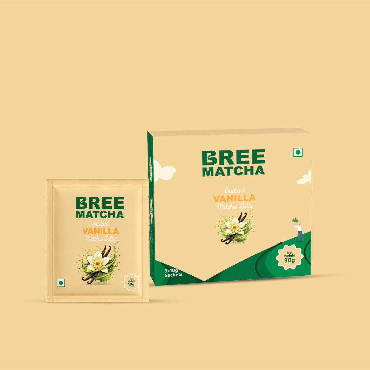 Vanilla Matcha Latte | Creamy & Refreshing | 10g – Pack of 3
