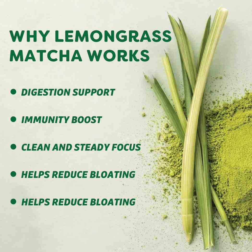 Lemongrass Matcha Tea – Organic Japanese Matcha with Natural Lemongrass Flavour & Monk Fruit | 50g | Bree Matcha