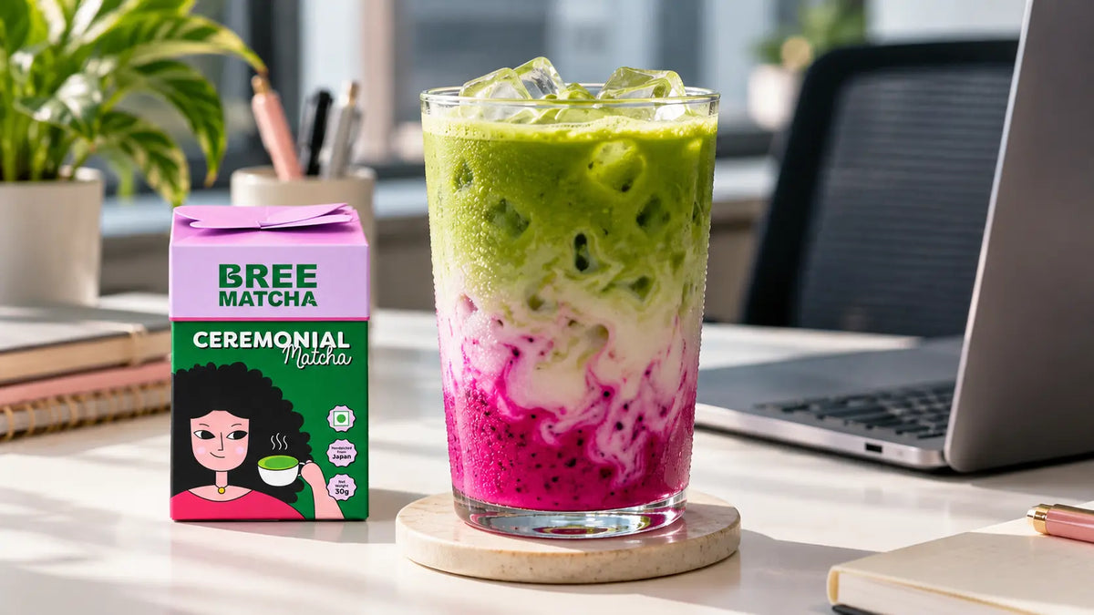 Dragon Fruit Matcha Latte