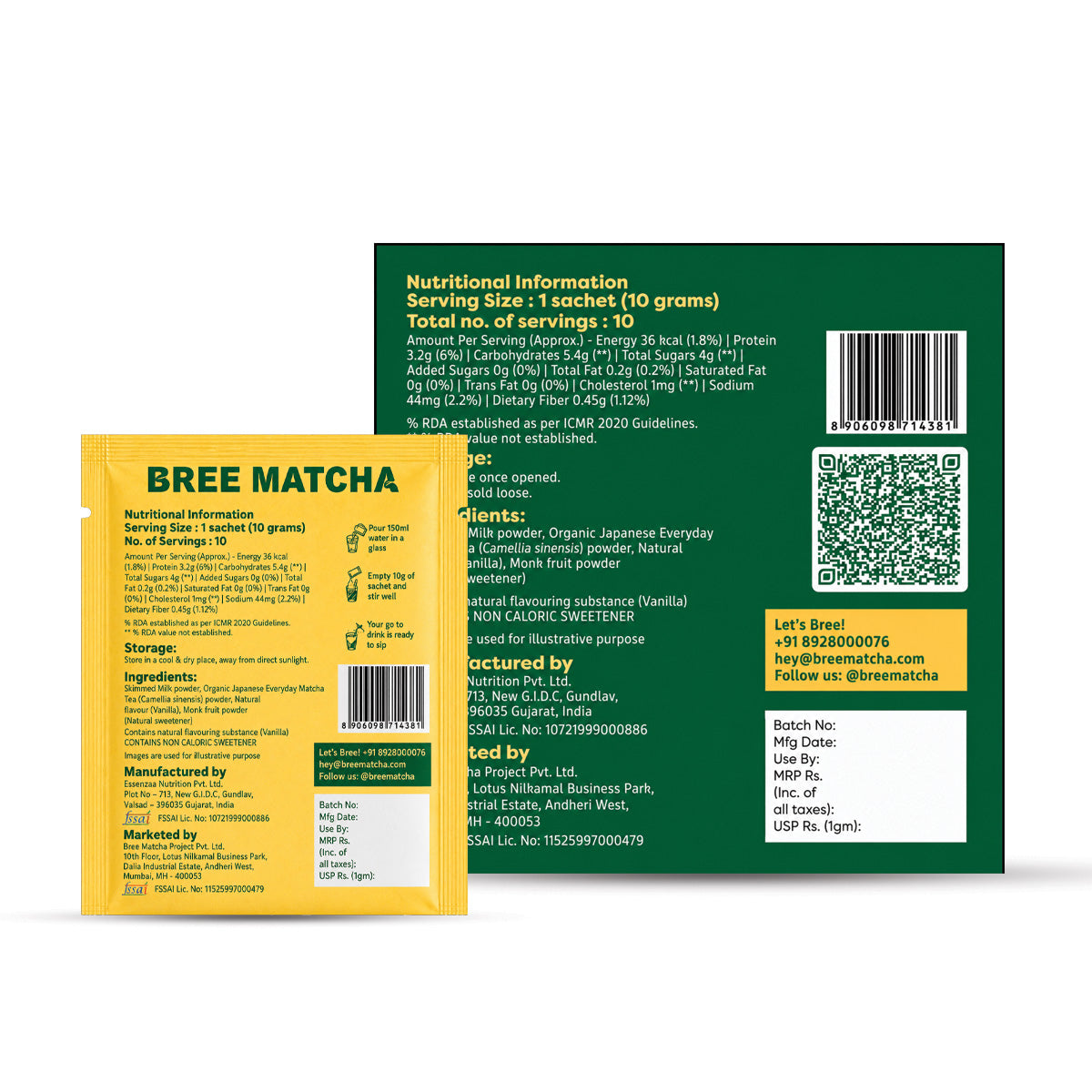Vanilla Matcha Latte | Creamy & Refreshing | 10g – Pack of 3