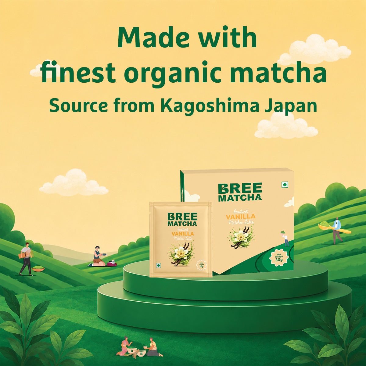 Vanilla Matcha Latte | Creamy & Refreshing | 10g – Pack of 3