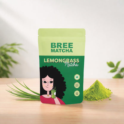 Lemongrass Matcha Tea – Organic Japanese Matcha with Natural Lemongrass Flavour & Monk Fruit | 50g | Bree Matcha