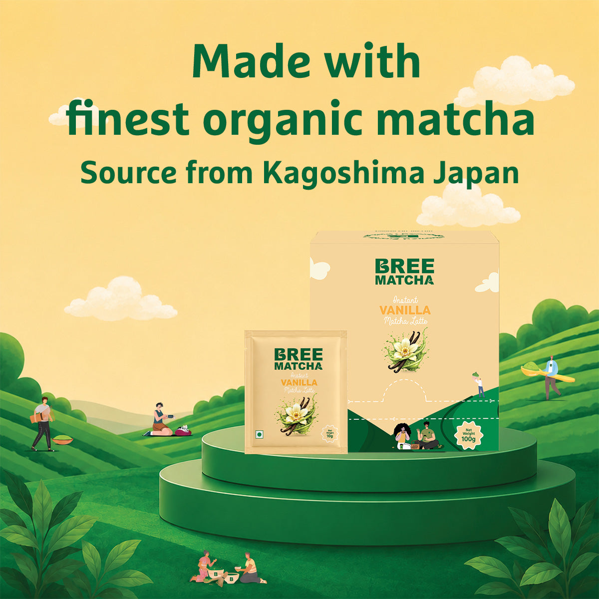 Vanilla matcha powder