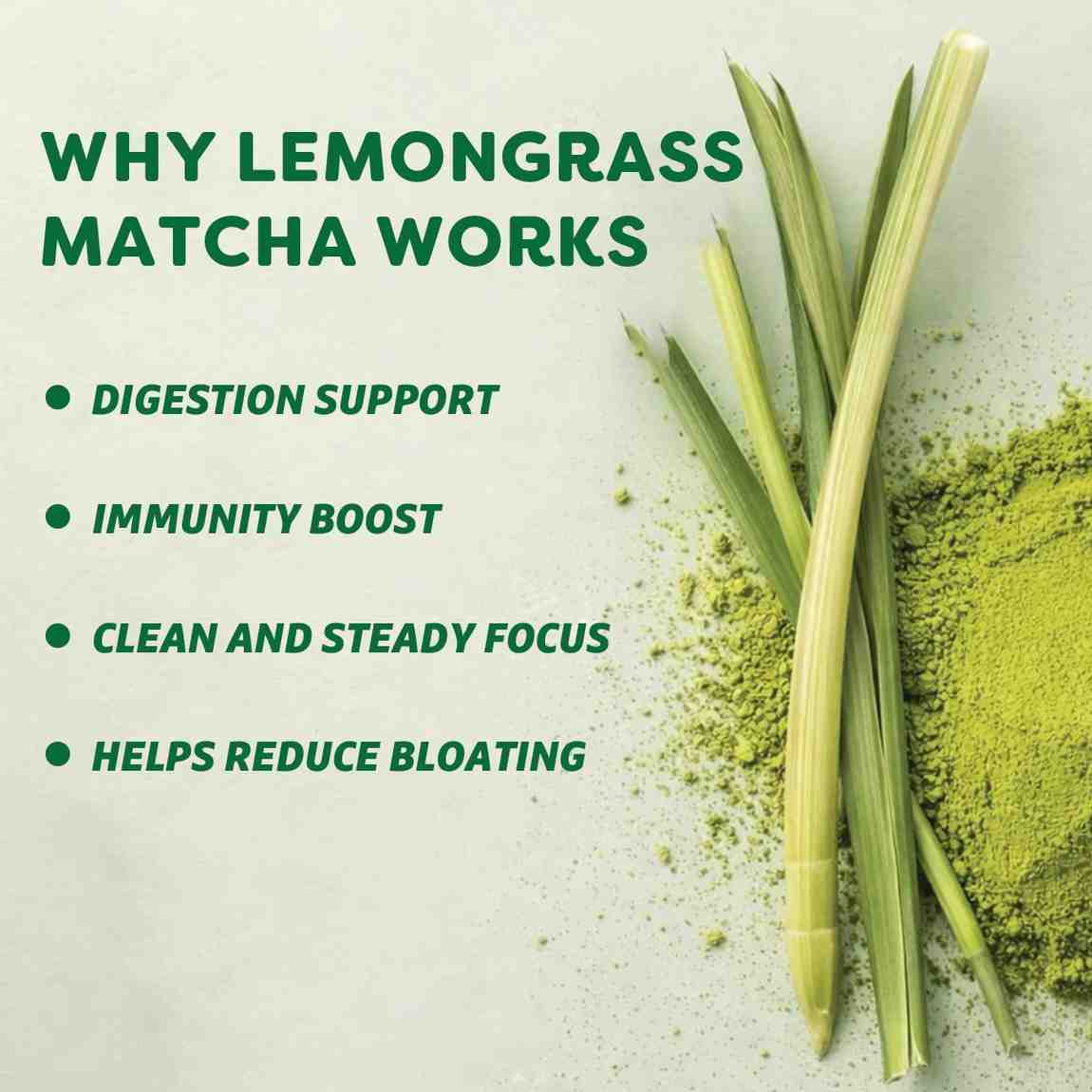 Lemongrass Matcha Tea – Organic Japanese Matcha with Natural Lemongrass Flavour & Monk Fruit | 50g | Bree Matcha